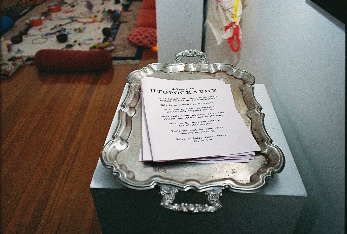 The welcome sheet on a silver tray
